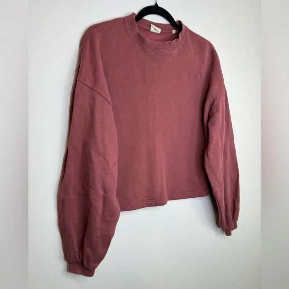 KOTN mauve Crewneck balloon sleeve cotton sweatshirt size medium - Picture 4 of 6